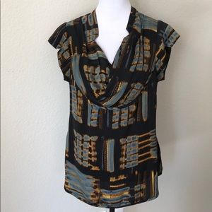 Anthropologie Silky Print Top